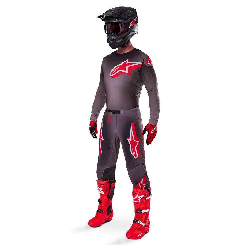 Motokrosové nohavice Alpinestars Supertech Lipan tmavo-červené