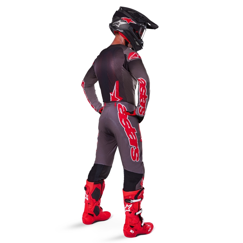 Motokrosové nohavice Alpinestars Supertech Lipan tmavo-červené