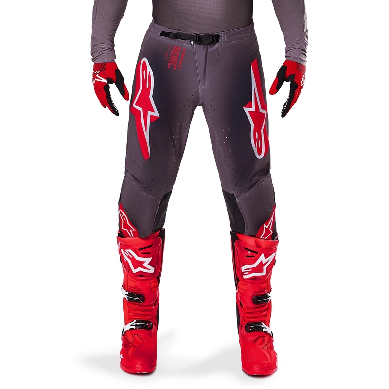 Motokrosové nohavice Alpinestars Supertech Lipan tmavo-červené