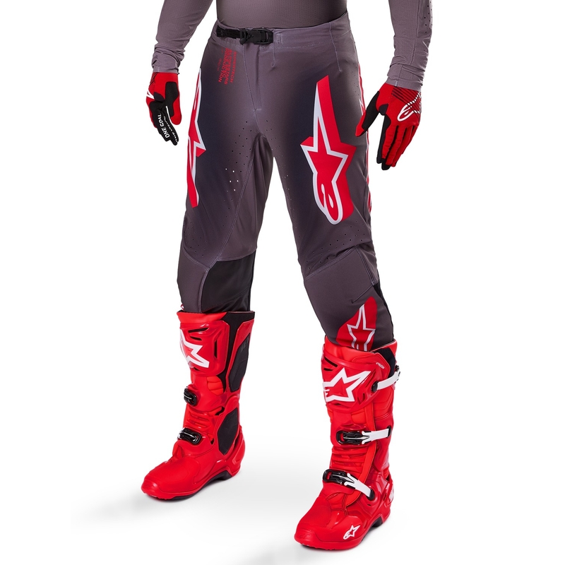 Motokrosové nohavice Alpinestars Supertech Lipan tmavo-červené