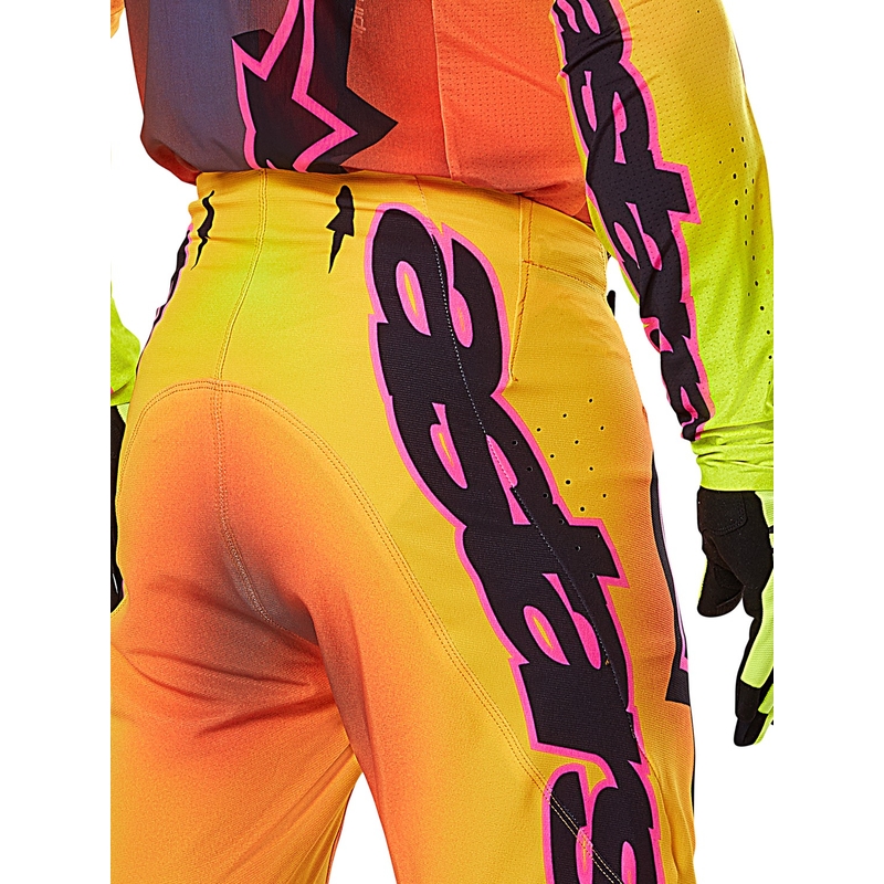 Motokrosové nohavice Alpinestars Supertech Lipan žlto-ružové