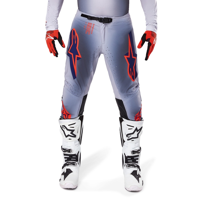 Motokrosové nohavice Alpinestars Supertech Lipan šedo-fluorescenčno oranžové