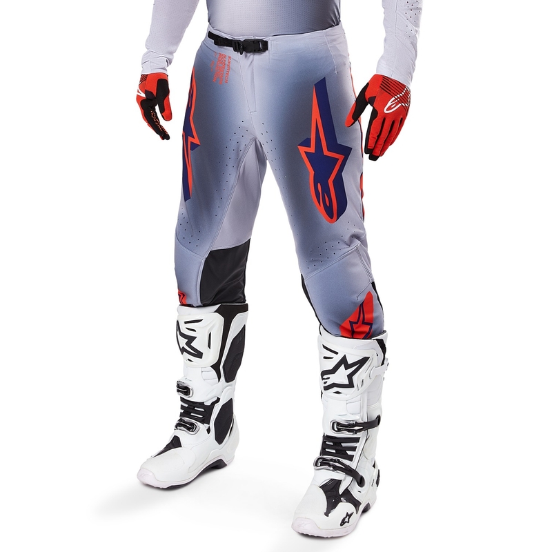 Motokrosové nohavice Alpinestars Supertech Lipan šedo-fluorescenčno oranžové