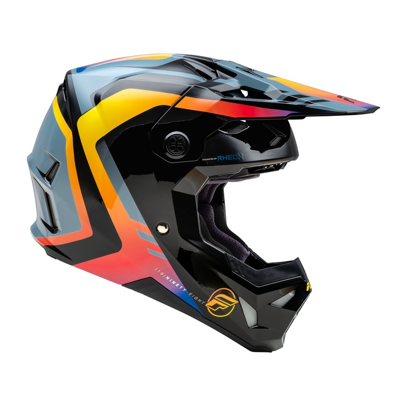 Motokrosová prilba FLY Racing Formula CP čierno-šedo-dúhová