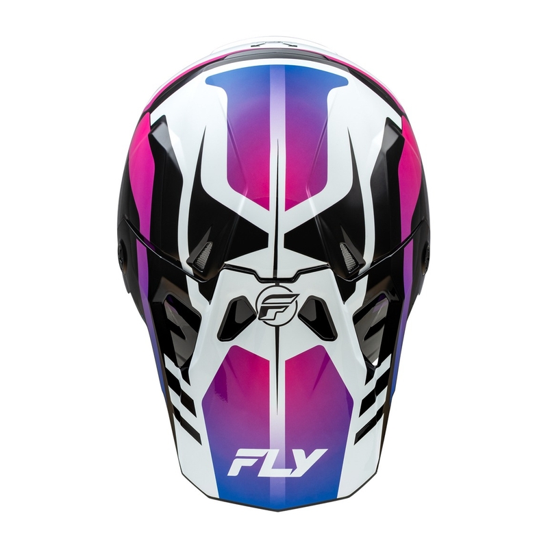 Motokrosová prilba FLY Racing Formula CP bielo-čierno-fialová
