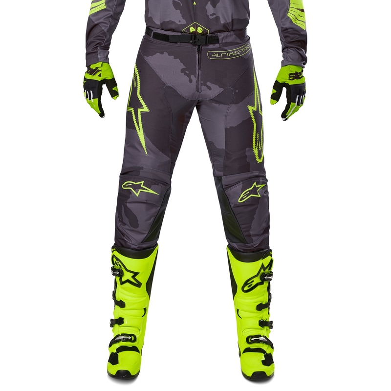 Motokrosové nohavice Alpinestars Racer Hollow tmavá camo-fluorescenčno žlté