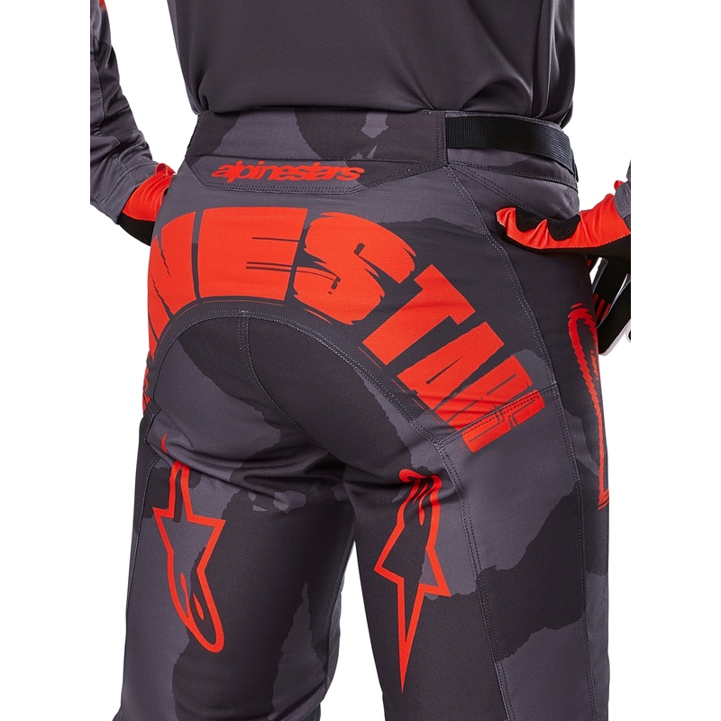 Motokrosové nohavice Alpinestars Racer Hollow šedé camo-fluorescenčno oranžové