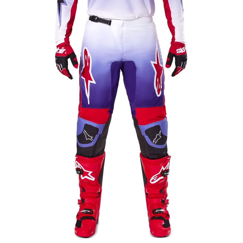 Motokrosové nohavice Alpinestars Fluid Wurx fialovo-červené