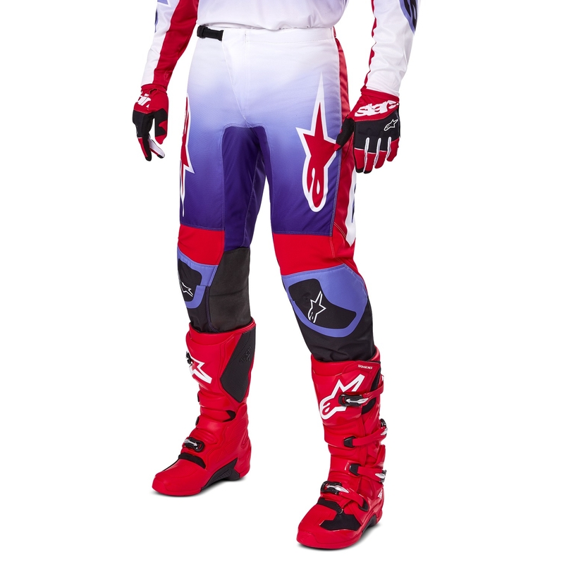 Motokrosové nohavice Alpinestars Fluid Wurx fialovo-červené