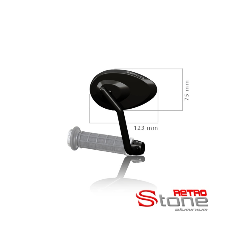 Zrkadlá Retro stone - čierna