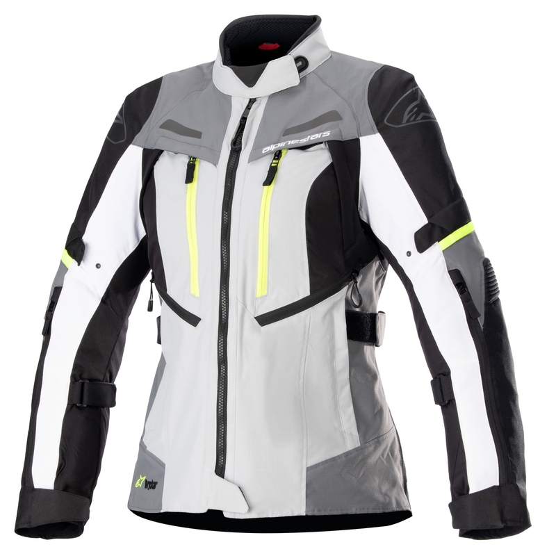 Dámska bunda na motorku Alpinestars Stella Bogota PRO Drystar šedo-čierno-fluo žltá