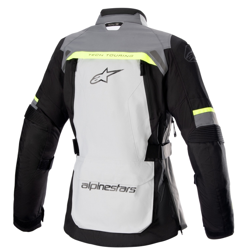 Dámska bunda na motorku Alpinestars Stella Bogota PRO Drystar šedo-čierno-fluo žltá