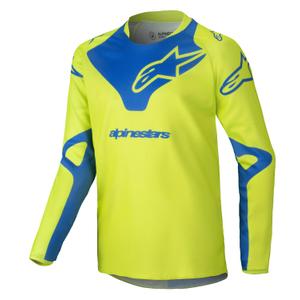 Detský motokrosový dres Alpinestars Racer Veil fluorescenčno žlto-modrý