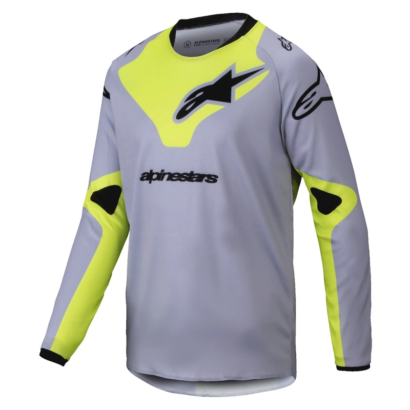 Detský motokrosový dres Alpinestars Racer Veil šedo-fluorescenčno žltý