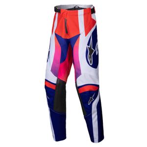 Detské motokrosové nohavice Alpinestars Racer Wurx multicolor-biele