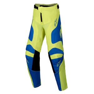 Detské motokrosové nohavice Alpinestars Racer Veil fluorescenčno žlto-modré