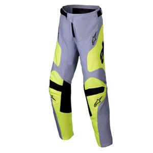 Detské motokrosové nohavice Alpinestars Racer Veil šedo-fluorescenčno žlté