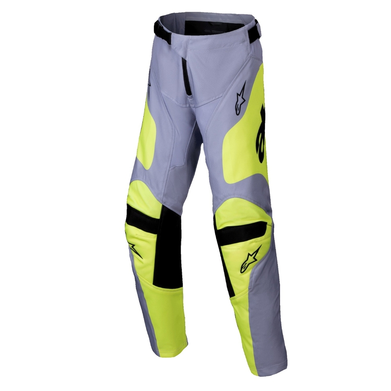 Detské motokrosové nohavice Alpinestars Racer Veil šedo-fluorescenčno žlté