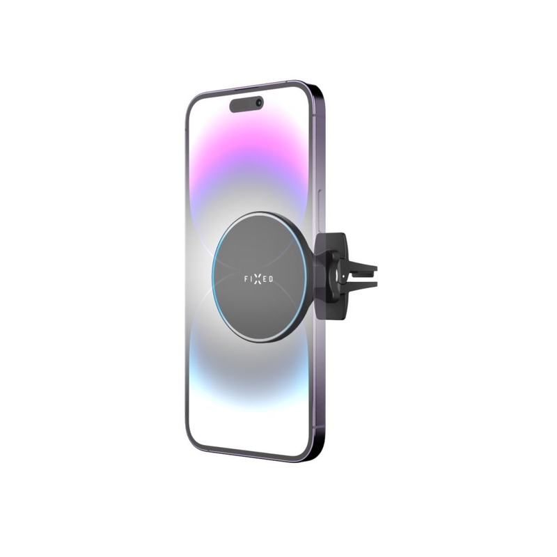 Držiak s bezdrôtovým nabíjaním FIXED MagRound s podporou uchytenia MagSafe čierny 15W