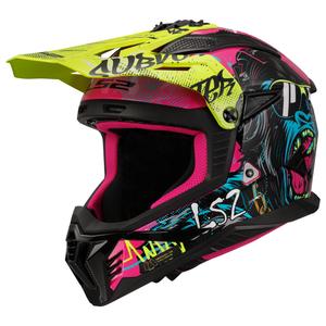 Motokrosová prilba LS2 MX708 Fast II Gorilla fialovo-žltá