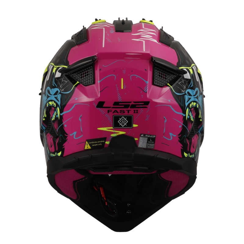 Motokrosová prilba LS2 MX708 Fast II Gorilla fialovo-žltá