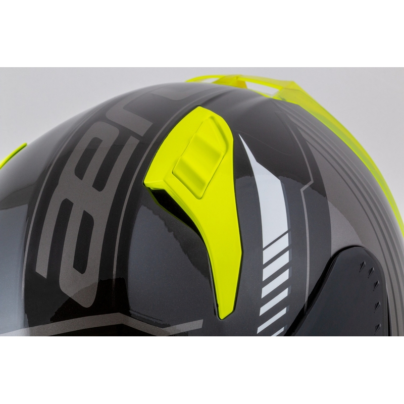Integrálna helma na motorku Cassida Aero Drome čierno-fluo žlto-bielo-šedá