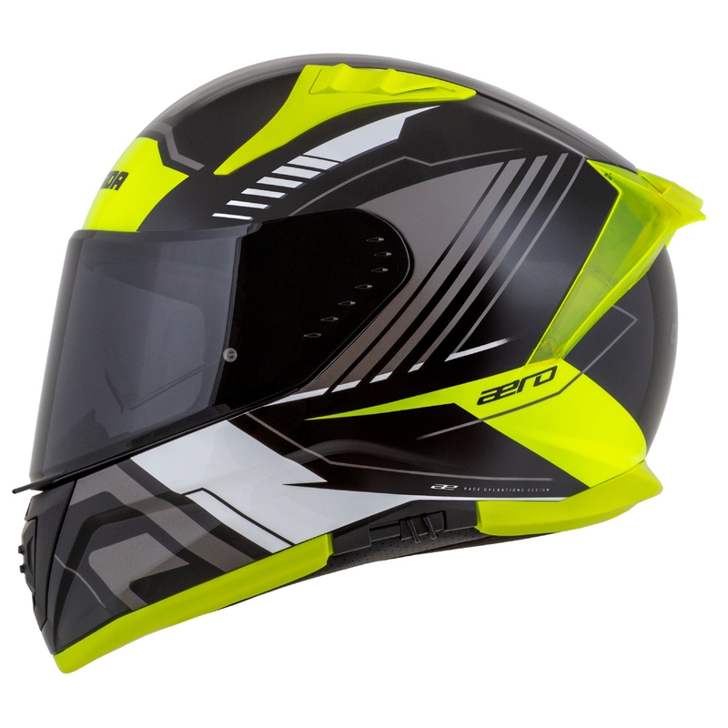 Integrálna helma na motorku Cassida Aero Drome čierno-fluo žlto-bielo-šedá