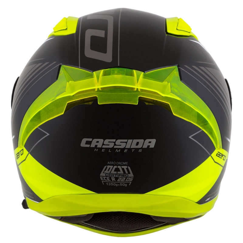 Integrálna helma na motorku Cassida Aero Drome čierno-fluo žlto-bielo-šedá