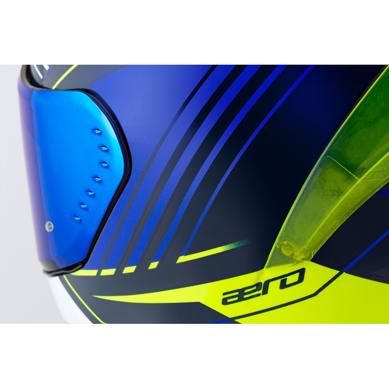 Integrálna helma na motorku Cassida Aero Drome modro-fluo žlto-svetlo modro-biela