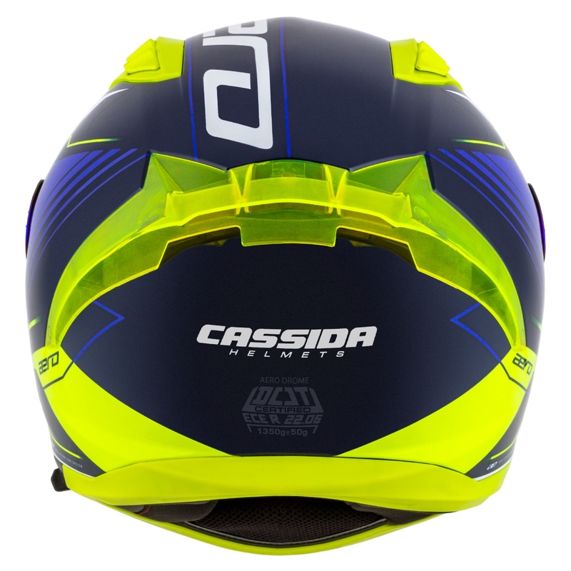 Integrálna helma na motorku Cassida Aero Drome modro-fluo žlto-svetlo modro-biela
