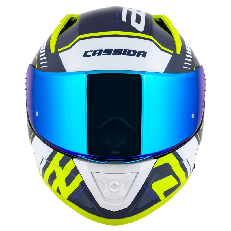 Integrálna helma na motorku Cassida Aero Drome modro-fluo žlto-svetlo modro-biela