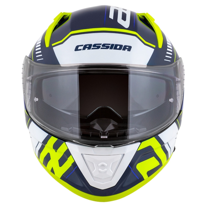 Integrálna helma na motorku Cassida Aero Drome modro-fluo žlto-svetlo modro-biela