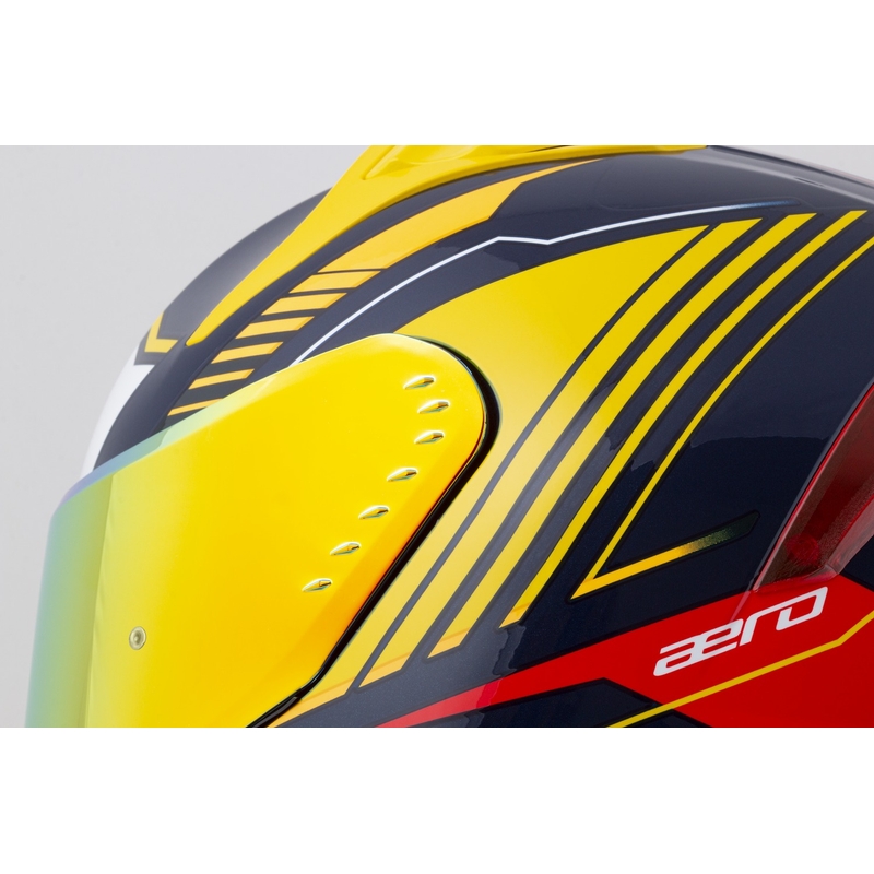 Integrálna helma na motorku Cassida Aero Drome modro-fluo žlto-oranžovo-červeno-svetlo modro-biela