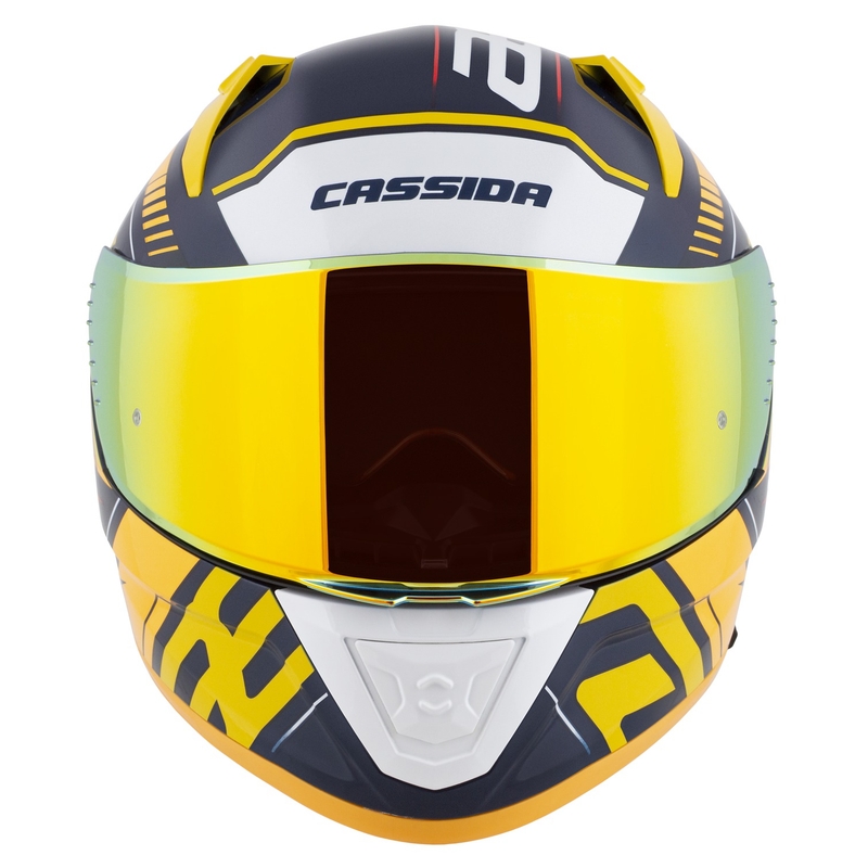 Integrálna helma na motorku Cassida Aero Drome modro-fluo žlto-oranžovo-červeno-svetlo modro-biela