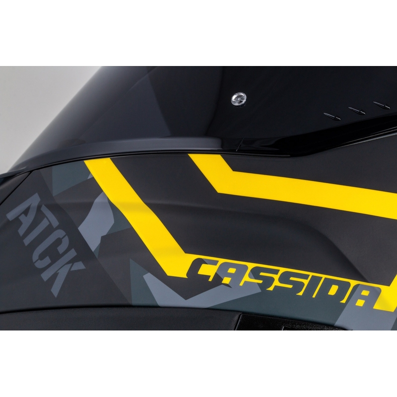 Integrálna helma na motorku Cassida Aero camo šedá-čierno-fluo žltá