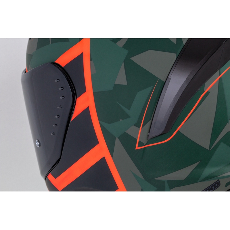 Integrálna helma na motorku Cassida Aero ATCK camo zeleno-čierno-šedo-oranžová