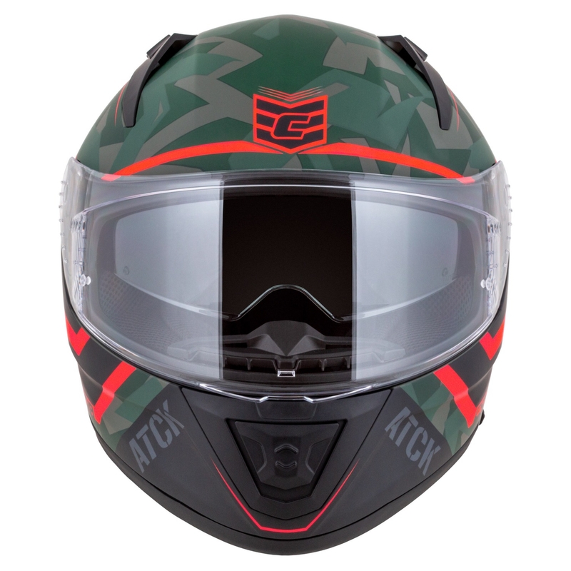 Integrálna helma na motorku Cassida Aero ATCK camo zeleno-čierno-šedo-oranžová