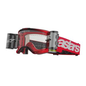 Motokrosové okuliare Alpinestars Vision 5 Blaze ROLL-OFF Wide Vision červené s čírym plexisklom