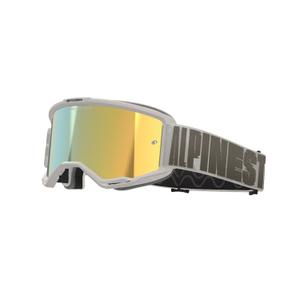 Motokrosové okuliare Alpinestars Vision 5 Hollow pieskové so zrkadlovým zlatým plexisklom