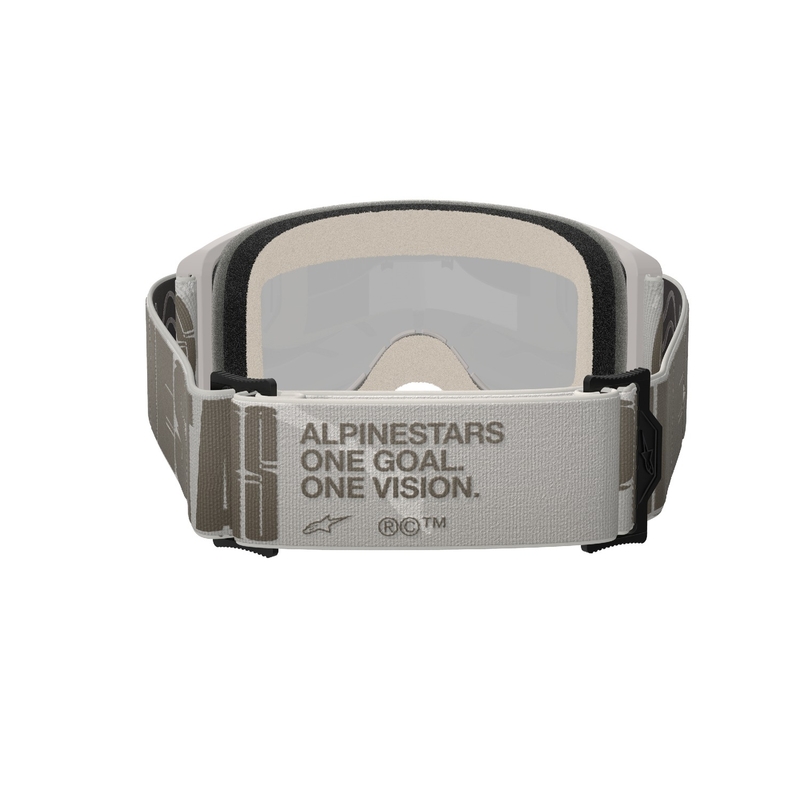 Motokrosové okuliare Alpinestars Vision 5 Hollow pieskové so zrkadlovým zlatým plexisklom