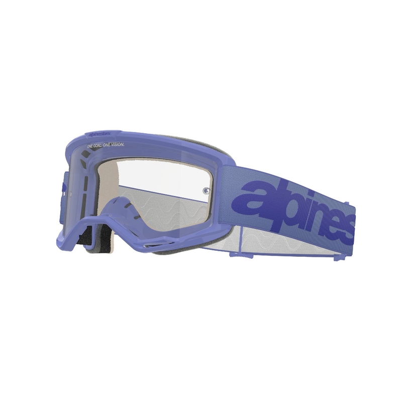 Motokrosové okuliare Alpinestars Vision 5 Wordmark fialové s čírym plexisklom