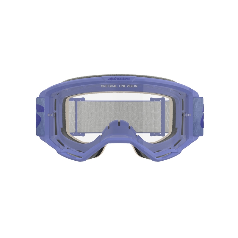 Motokrosové okuliare Alpinestars Vision 5 Wordmark fialové s čírym plexisklom