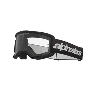 Motokrosové okuliare Alpinestars Vision 3 Wordmark čierne s čírym plexisklom