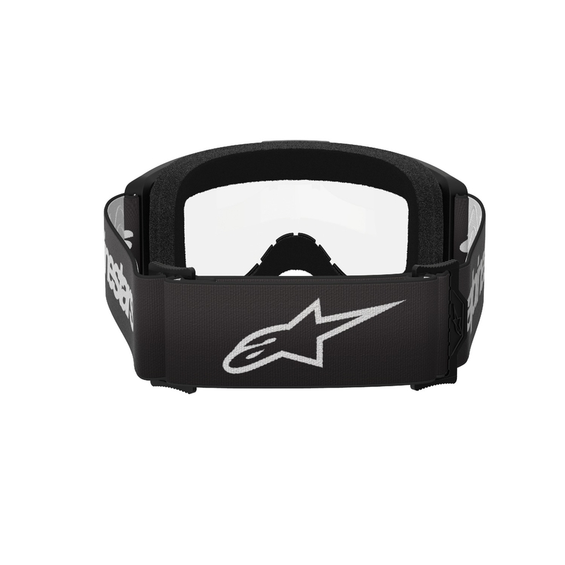 Motokrosové okuliare Alpinestars Vision 3 Wordmark čierne s čírym plexisklom