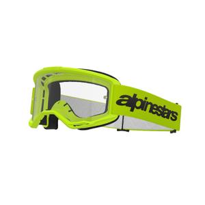 Motokrosové okuliare Alpinestars Vision 3 Wordmark fluo žlté s čírym plexi