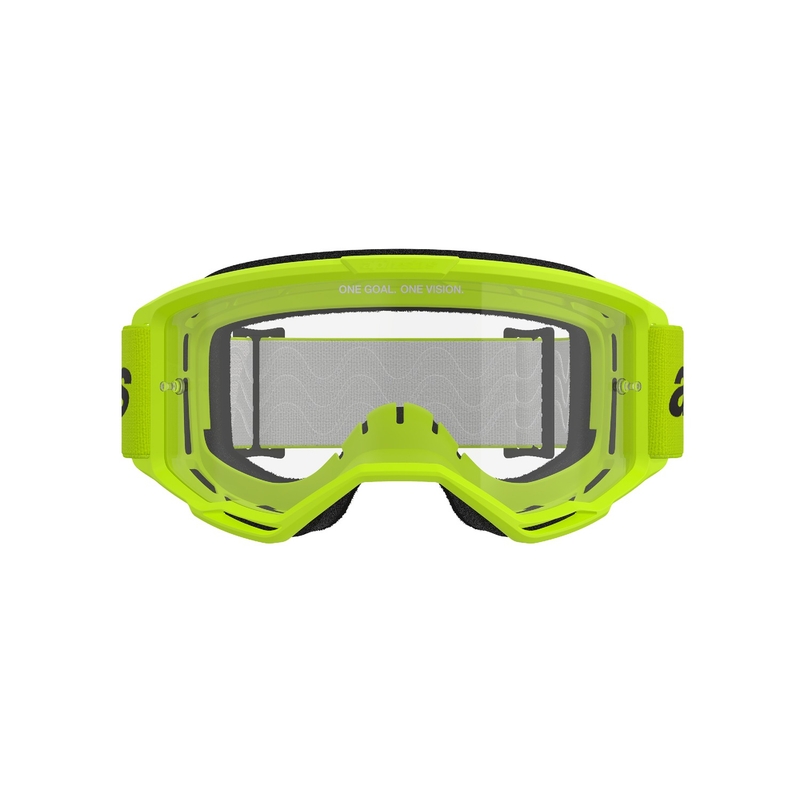 Motokrosové okuliare Alpinestars Vision 3 Wordmark fluo žlté s čírym plexi