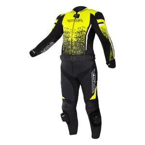 Kombinéza na motorku RSA GT2 čierno-bielo-fluo žltá výpredaj - II. akosť