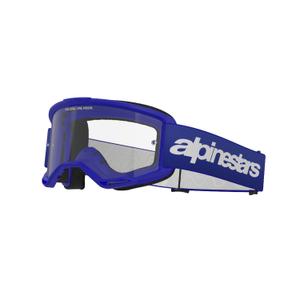 Motokrosové okuliare Alpinestars Vision 3 Wordmark modré s čírym plexi