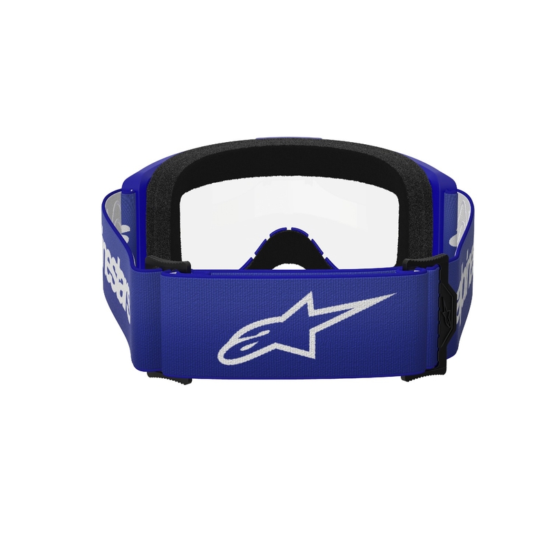 Motokrosové okuliare Alpinestars Vision 3 Wordmark modré s čírym plexi