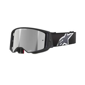 Motokrosové okuliare Alpinestars Supertech Corp čierno-šedé so strieborným plexisklom